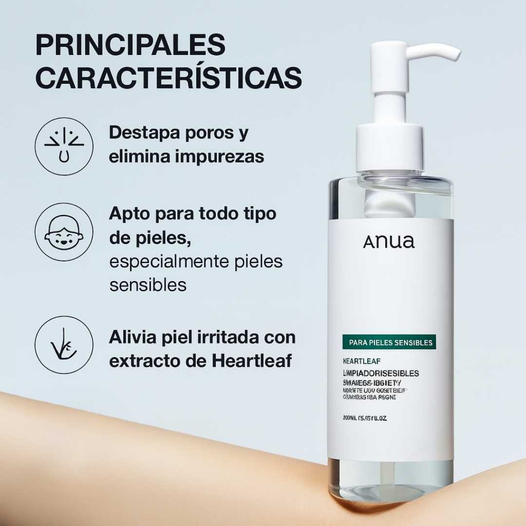 Aceite Limpiador Anua – Limpieza profunda sin maltratar tu piel