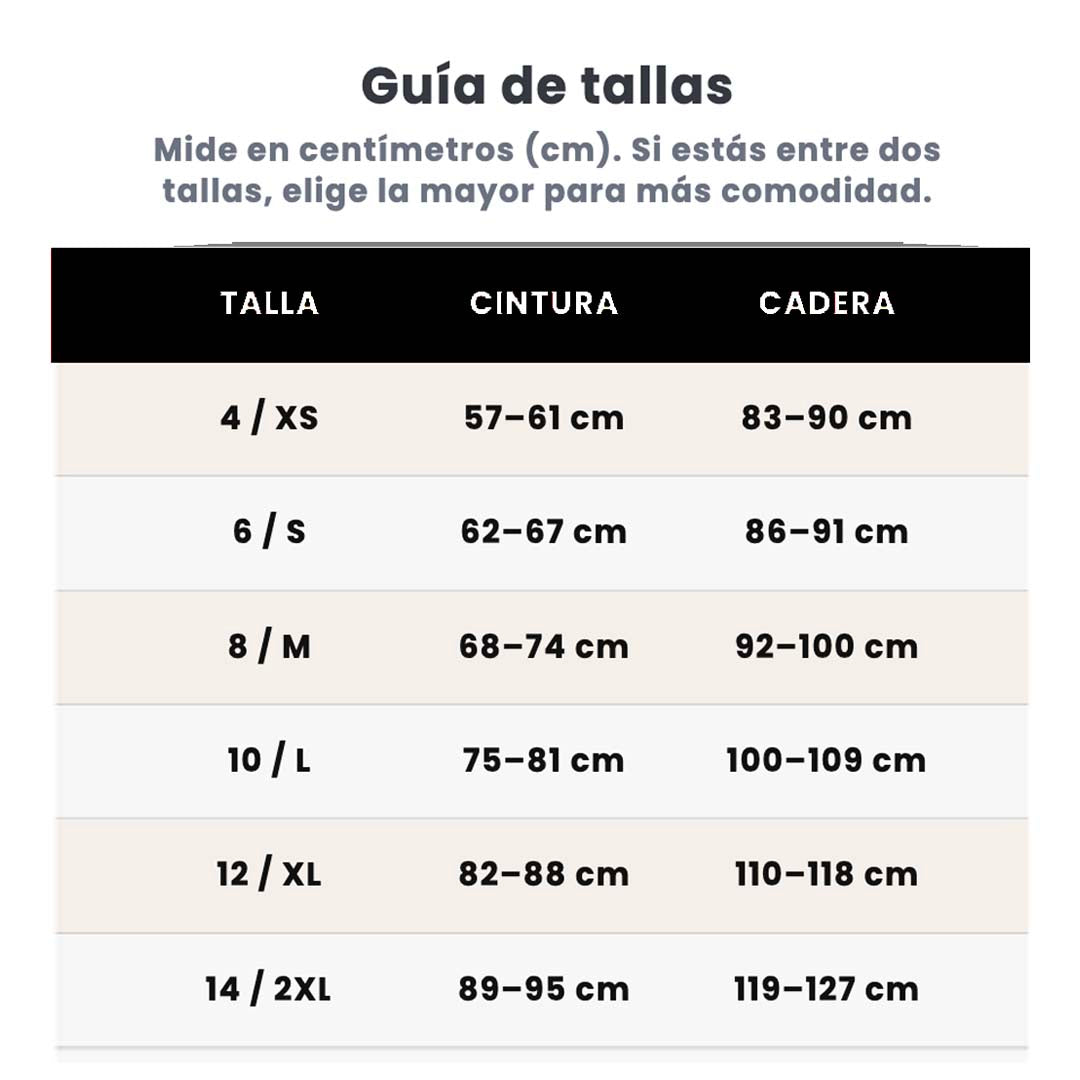 Faja short con cremallera tiro alto