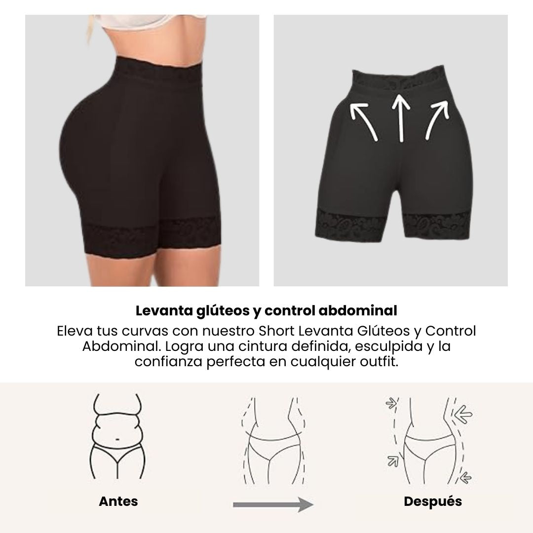 Short con cremallera tiro alto