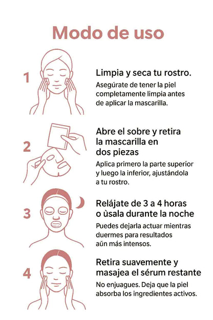 Mascarilla Prufunda Coreana de Bio-Colágeno (4 unds)