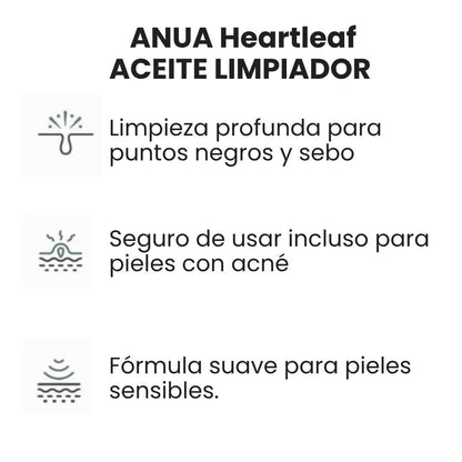 Aceite Limpiador Anua – Limpieza profunda sin maltratar tu piel