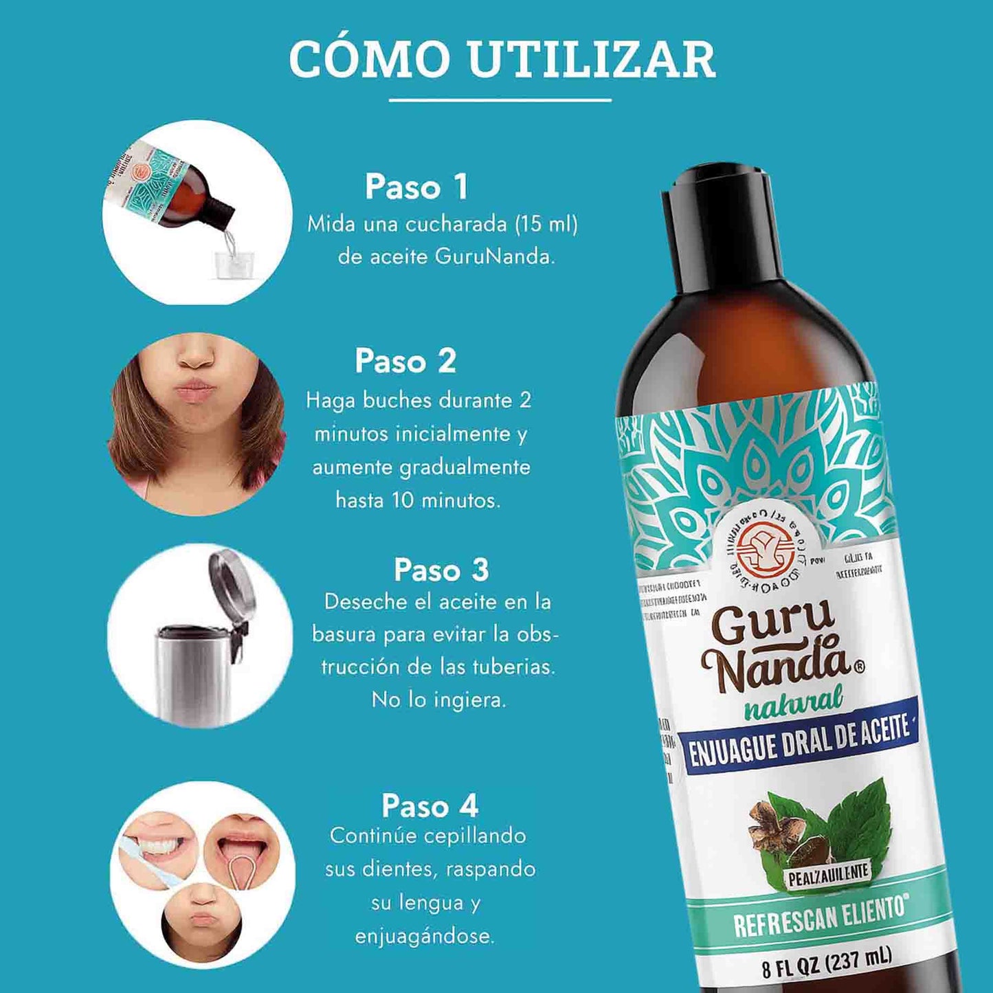 Enjuague bucal de coco y menta – GuruNanda