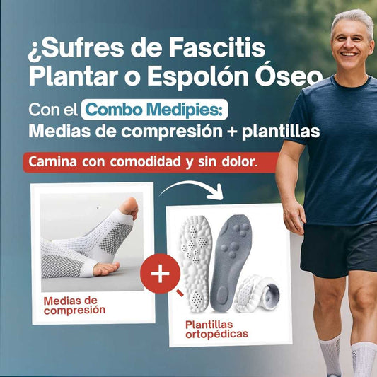 Combo Medipies (Medias de compresión + Plantillas Ortopédicas)